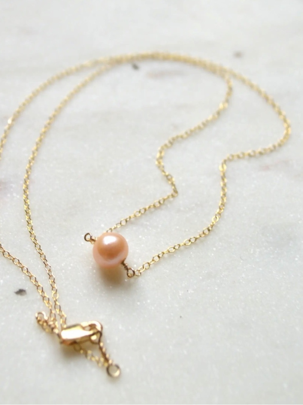 Peach Pearl Necklace